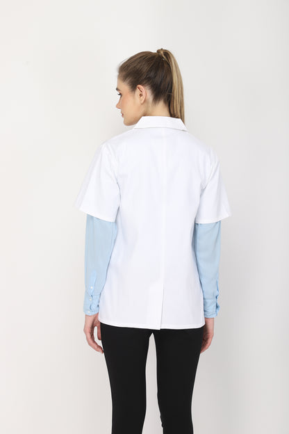 Women's Lab Coat Apron (Snap Closure) Half Sleeve - Length 28"