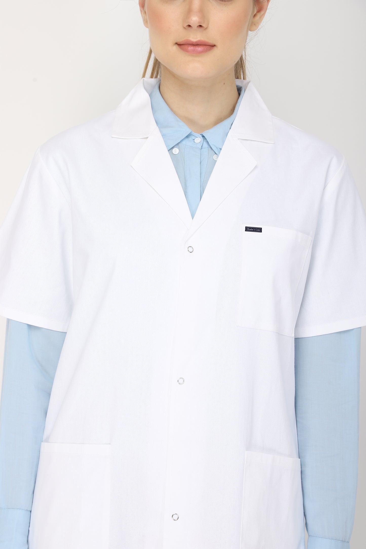 Women's Lab Coat Apron (Snap Closure) Half Sleeve - Length 32"