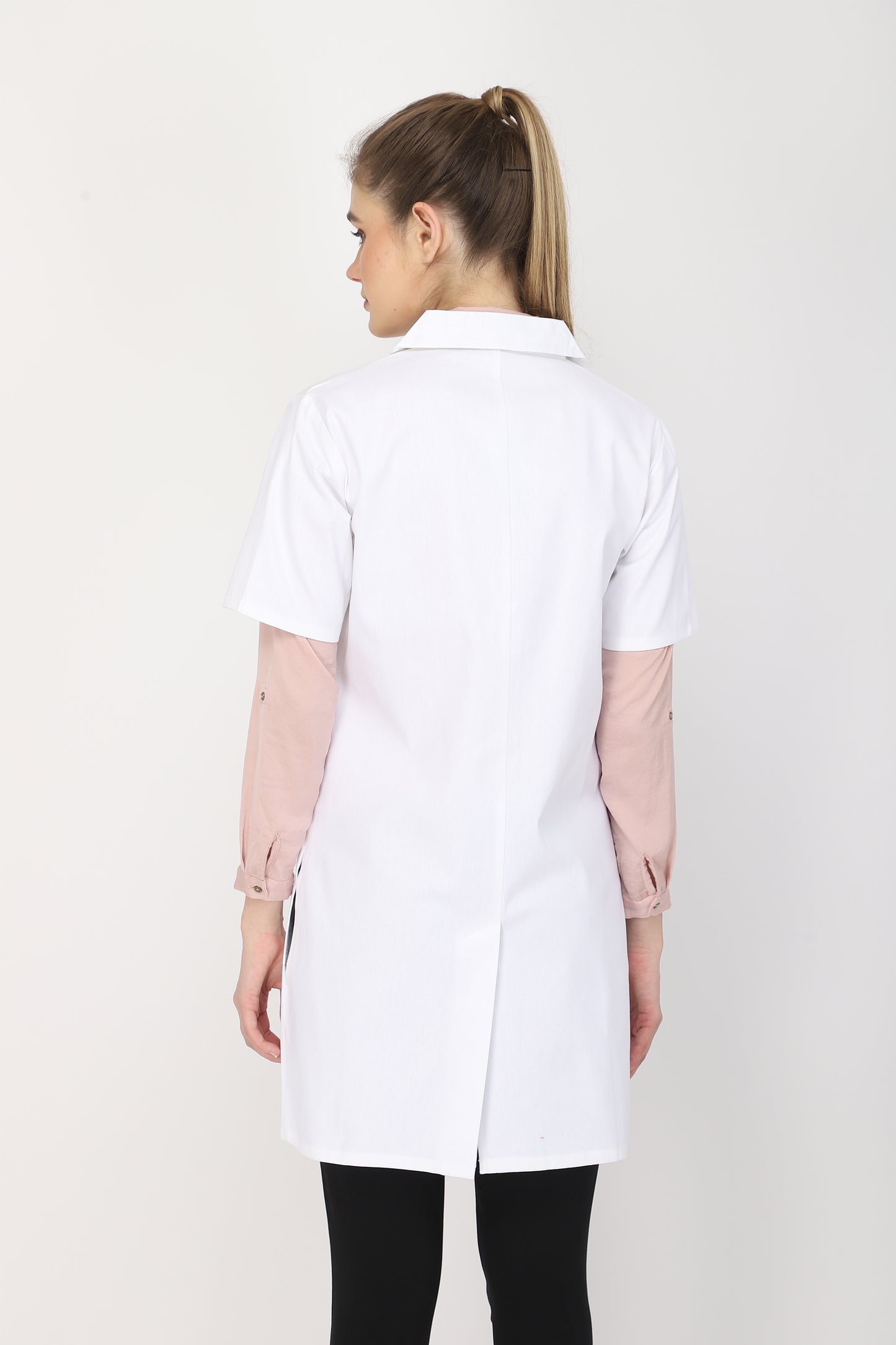 Women's Lab Coat Apron (Snap Closure) Half Sleeve - Length 35"