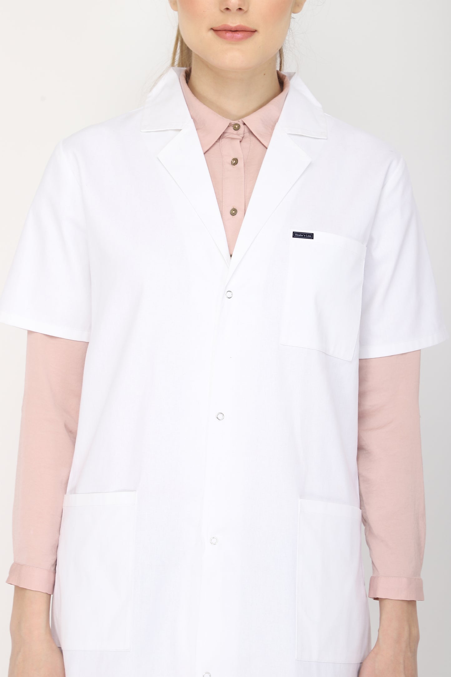 Women's Lab Coat Apron (Snap Closure) Half Sleeve - Length 35"