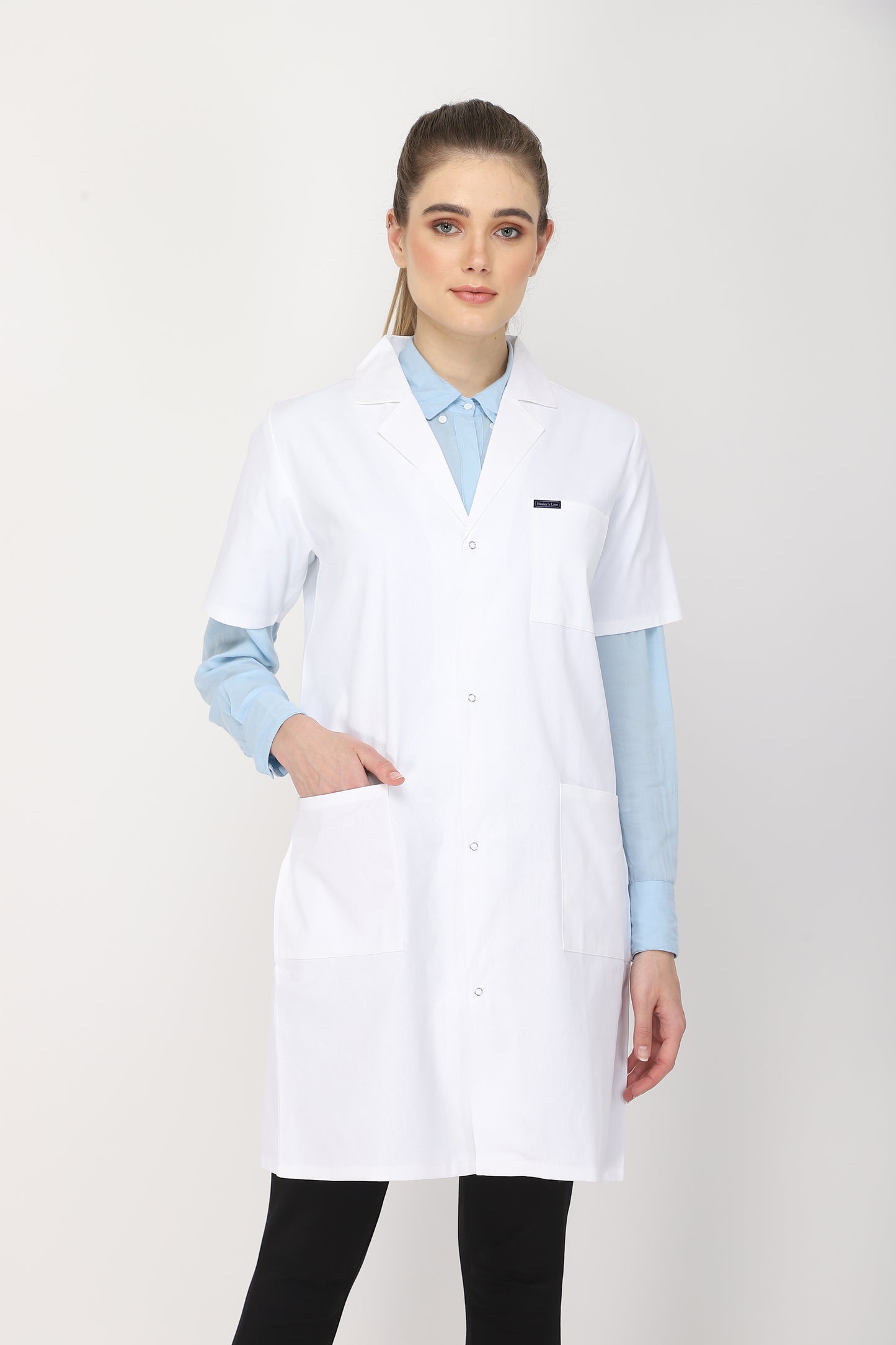 Women's Lab Coat Apron (Snap Closure) Half Sleeve - Length 37"