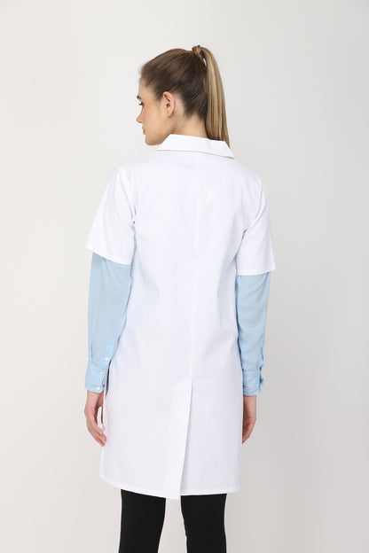 Women's Lab Coat Apron (Snap Closure) Half Sleeve - Length 37"