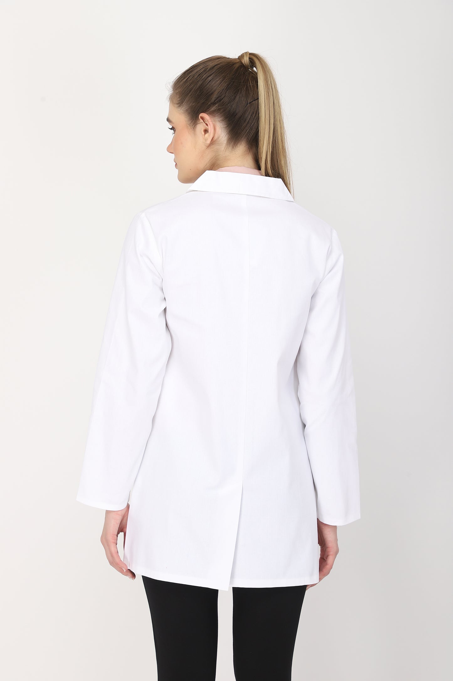 Women's Lab Coat Apron (Zipper Closure) Full Sleeve - Length 32"