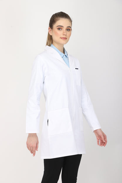 Women's Lab Coat Apron (Zipper Closure) Full Sleeve - Length 35"