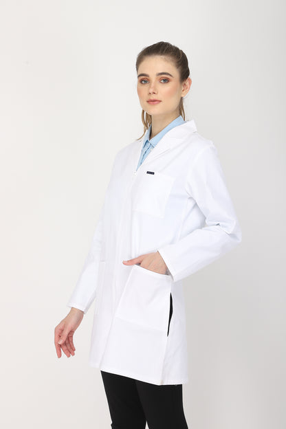 Women's Lab Coat Apron (Zipper Closure) Full Sleeve - Length 35"