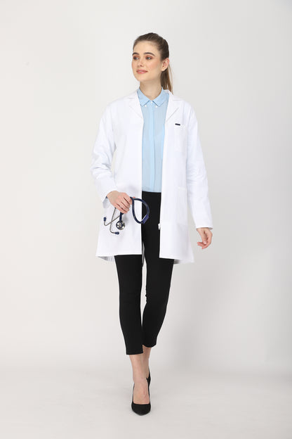 Women's Lab Coat Apron (Zipper Closure) Full Sleeve - Length 35"