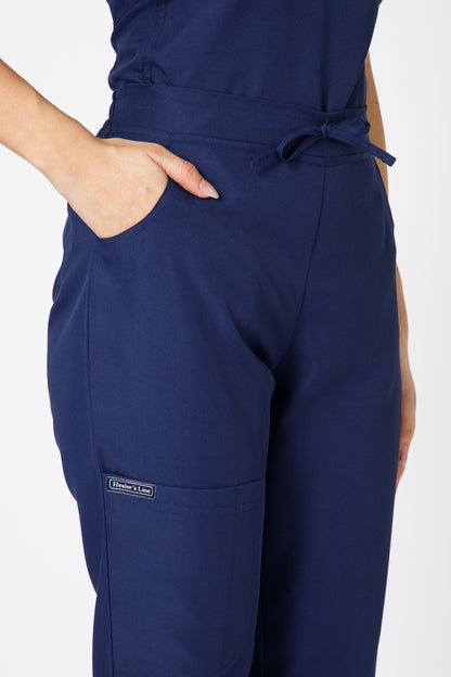 Classic Women’s V-Neck Scrub Suit (Navy) LFP Fabric
