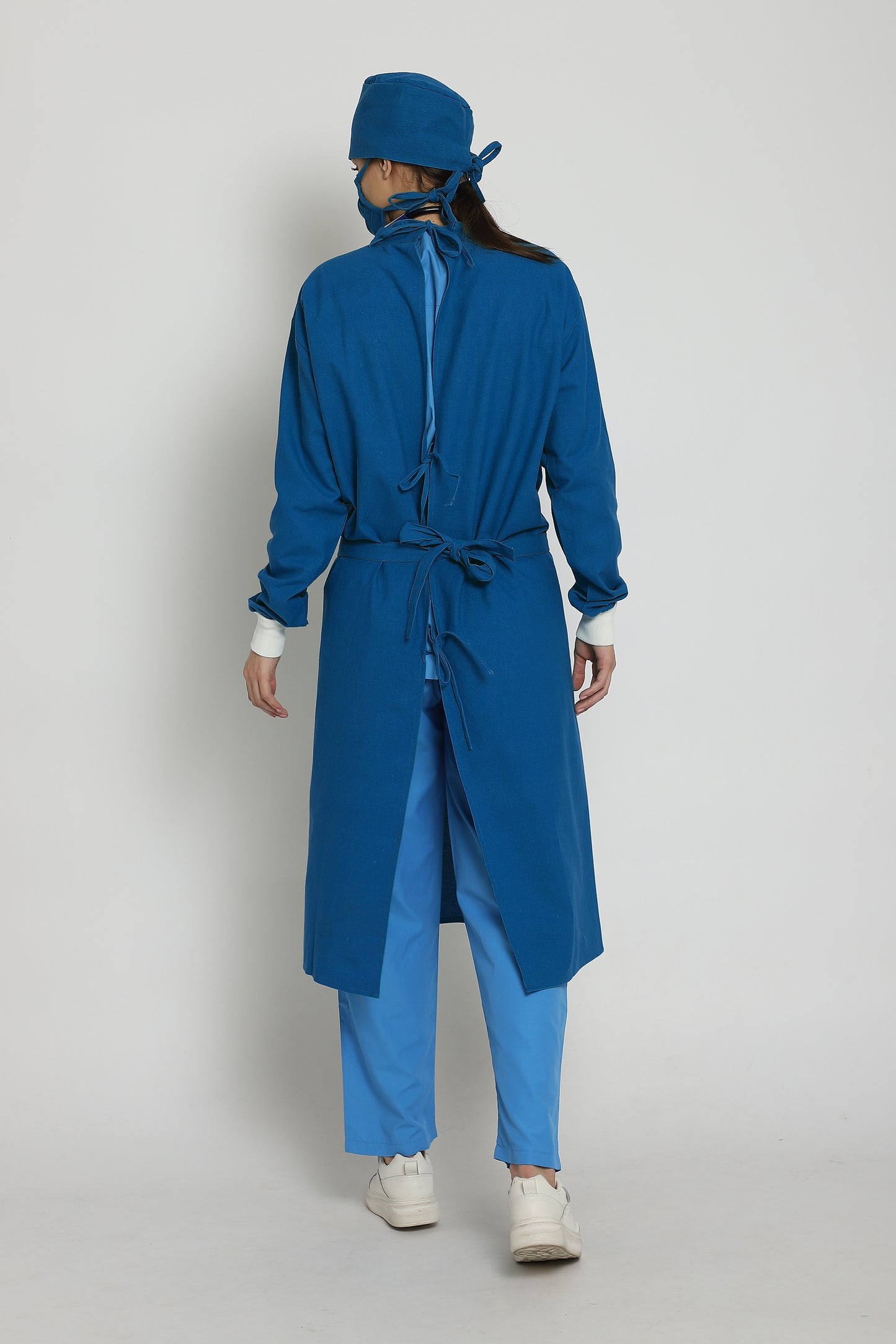 Premium Quality Women's Reusable Surgeon Gown Set (Blue)