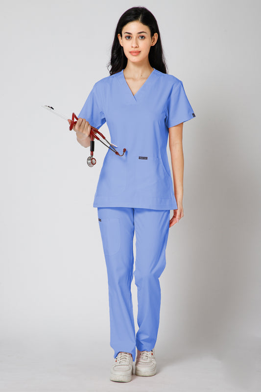 Classic Women’s V-Neck Scrub Suit (Lavender)