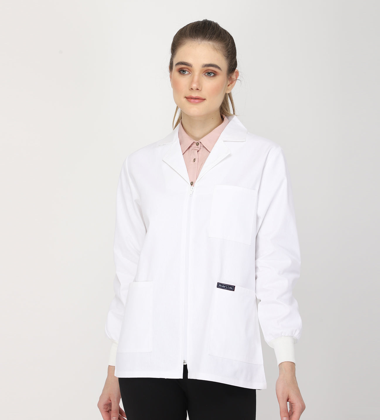 Healer's Line Women's Lab Coat (Zipper Closure) Length 28"