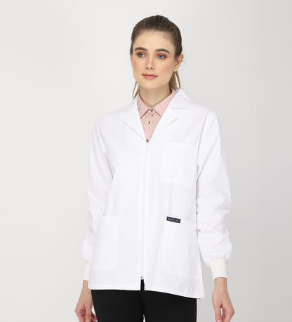 Healer's Line Women's Lab Coat (Zipper Closure) Length 28"