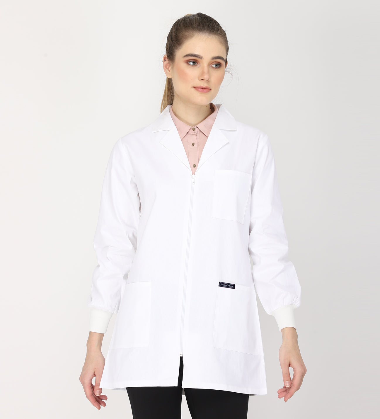 Healer's Line Women's Lab Coat (Zipper Closure) Length 32"