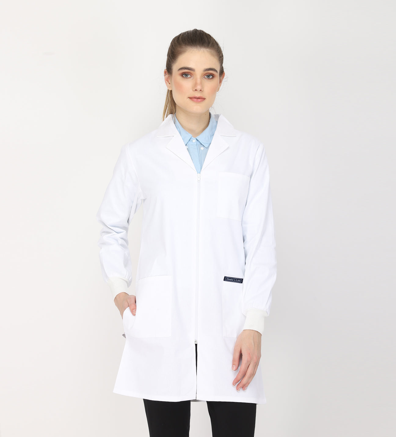 Healer's Line Women's Lab Coat (Zipper Closure) Length 35"
