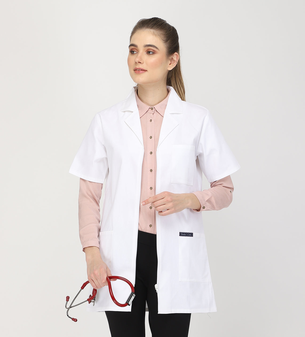Healer's Line Women's Lab Coat (Zipper Closure) Length 32"