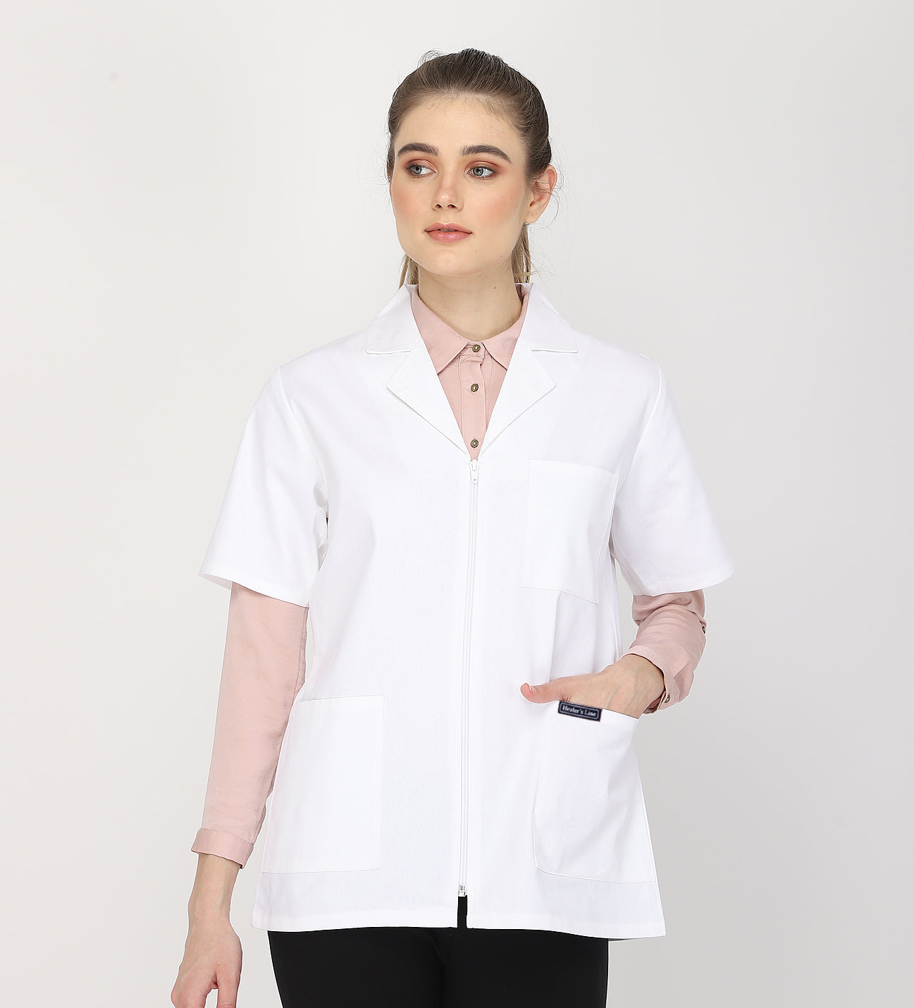 Healer's Line Women's Lab Coat (Zipper Closure) Length 28"
