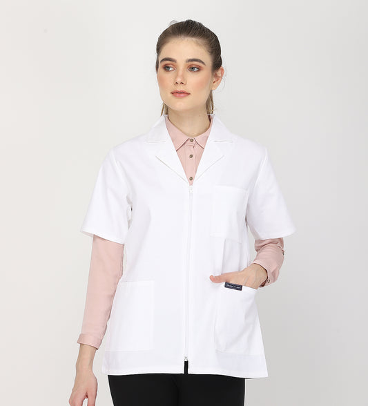 Healer's Line Women's Lab Coat (Zipper Closure) Length 28"